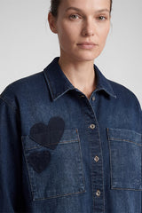 HEART EMBROIDERY DENIM JACKET