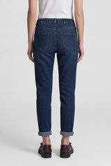 DARK BLUE RELAXED-FIT JEANS