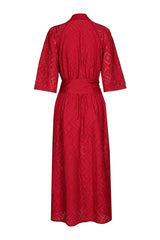 KIMONO SLEEVES LACE TEXTURED DRESS
