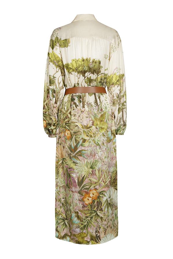 TROPICAL PRINT FLOWING DRESS