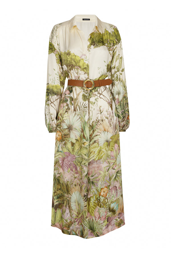 TROPICAL PRINT FLOWING DRESS