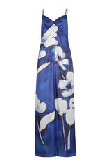 SILKY SHEEN FLORAL PRINT MAXI DRESS