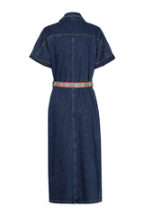 REFINED STITCHING DENIM DRESS