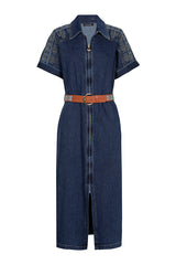 REFINED STITCHING DENIM DRESS