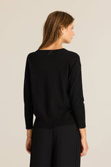 BLACK HOTFIX DETAIL KNITTED JUMPER