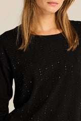 BLACK HOTFIX DETAIL KNITTED JUMPER