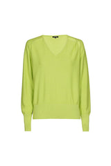 LIME SHOULDER DETAIL FINE PULLOVER