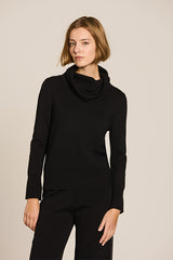 BLACK MILANO-KNIT TURTLENECK SWEATER