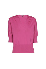 ORCHID PLEATED SHOULDER FINE PULLOVER