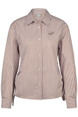 SHIRT COLLAR STRIPED BLOUSE