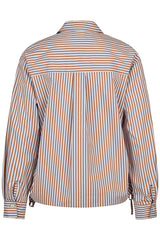 SHIRT COLLAR STRIPED BLOUSE