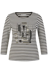 STRIPED GRAPHIC PRINT T-SHIRT