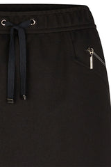 BLACK ZIPPED POCKET BASIC SKIRT