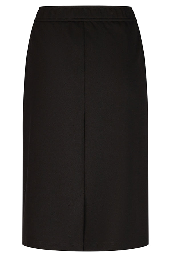 BLACK ZIPPED POCKET BASIC SKIRT