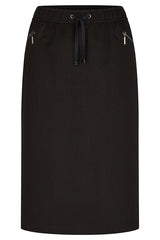 BLACK ZIPPED POCKET BASIC SKIRT