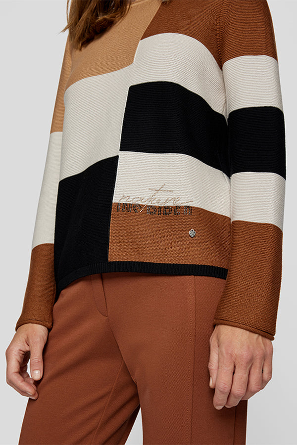 BROWN STRIPED SWEATER