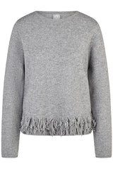 FRINGED HEM KNITTED SWEATER
