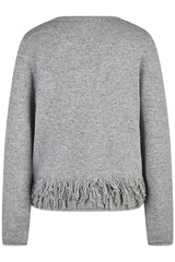 FRINGED HEM KNITTED SWEATER