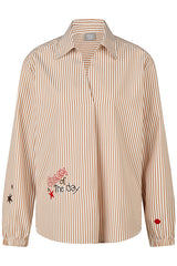 STRIPED SLIP-ON BLOUSE