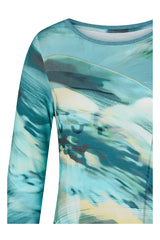 AQUA ABSTRACT WATERCOLOR PRINT T-SHIRT