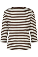 COFFEE PRINT STRIPED T-SHIRT