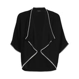 BLACK TWO TONE LOOSE FIT BOLERO