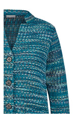 BLUE BUTTONED KNIT JACKET