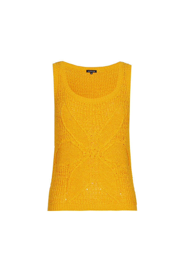 SAFFRON JACQUARD SLEEVELESS TOP