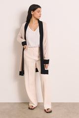 GENESIS13 TWO-TONE LONG CARDIGAN