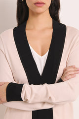 GENESIS13 TWO-TONE LONG CARDIGAN