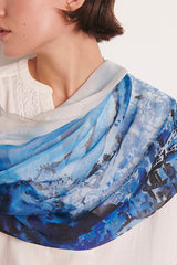 ETENDUE PRINTED BLUE STOLE