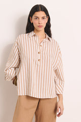 CYGNE-RAYE STRIPED BLOUSE