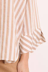 CYGNE-RAYE STRIPED BLOUSE