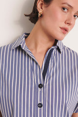 REGATE STRAIGHT BLUE STRIPED DRESS