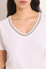 TZATZIKI WHITE V-NECK T-SHIRT