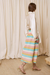 MULTICOLORED STRIPED SKIRT