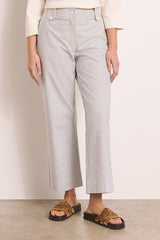 PROMESSE STRIPED STRAIGHT TROUSERS
