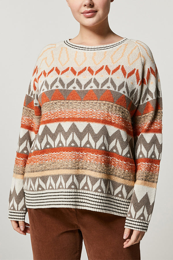 AVOCADO GEOMETRIC JACQUARD SWEATER