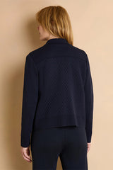 VIOLAINE1927 NAVY BLUE BUTTON-DOWN WOOL JACKET