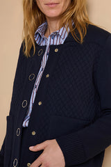VIOLAINE1927 NAVY BLUE BUTTON-DOWN WOOL JACKET