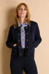 VIOLAINE1927 NAVY BLUE BUTTON-DOWN WOOL JACKET