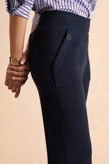 YVETTE1927 STRAIGHT, WIDE-LEG NAVY WOOL TROUSERS