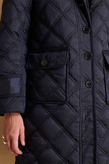 MADDY MIDNIGHT DIAMOND QUILTED COAT
