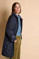 MADDY MIDNIGHT DIAMOND QUILTED COAT