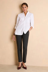 PERFECT GREY ELASTICATED WAISTBAND STRAIGHT TROUSERS