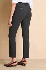 PERFECT GREY ELASTICATED WAISTBAND STRAIGHT TROUSERS