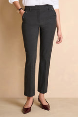 PERFECT GREY ELASTICATED WAISTBAND STRAIGHT TROUSERS