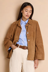 MUSTANG CAMEL SHORT LONG SLEEVED WIDE COAT