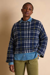 ALICE BLUE HORIZON PLAID PULLOVER