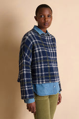 ALICE BLUE HORIZON PLAID PULLOVER